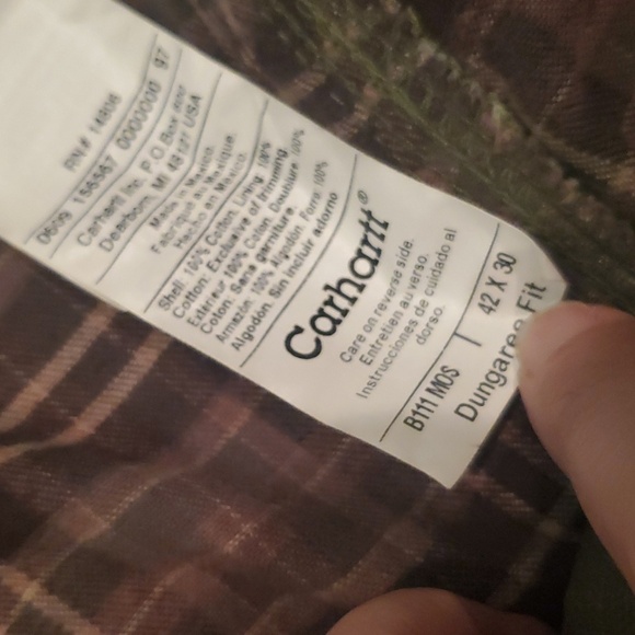 Men's fleece 42x30 carhartt green jeans - Picture 2 of 4